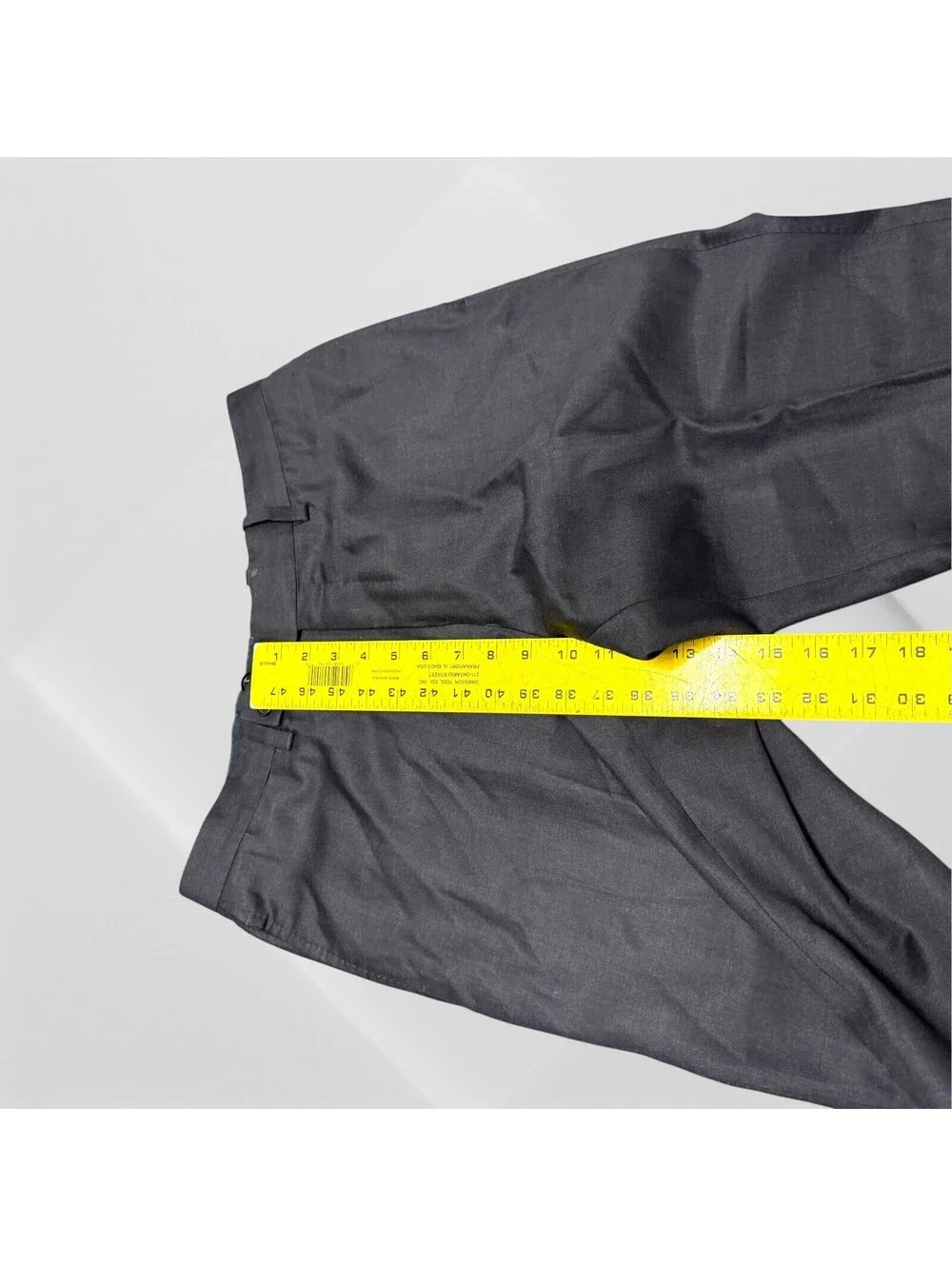 Mark Pomerantz Wool Charcoal Solid Bespoke Dress Pants Trousers 33x30